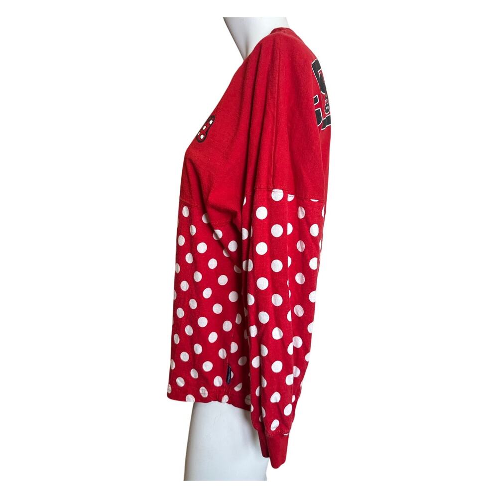 Disney World Spirit Jersey Minnie Mouse Red Polka Dot Long Sleeve Shirt XS - Picture 3 of 9